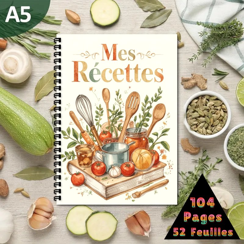 Meal Prep Book - A5 Französisches Rezeptnotizbuch, Rezeptsammlungsbuch, Kann bis