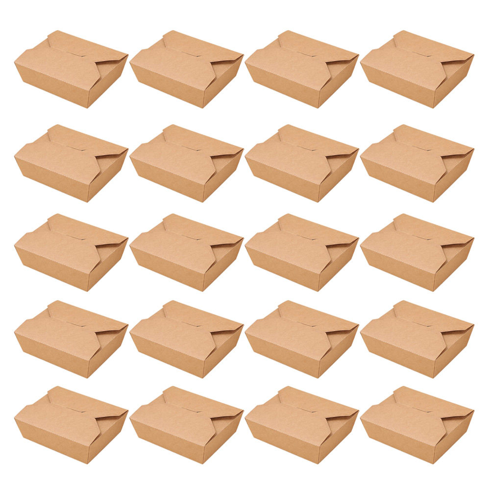 Meal Prep Day - 20 Stück Kraftpapier-Lunchboxen Einweg-Behälter für Mahlzeitenvorbereitung