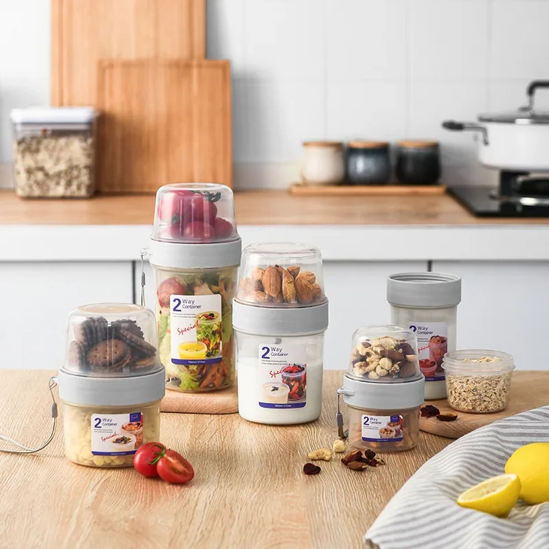 Meal Prep Oatmeal Jars - Frühstück Haferflocken Müsli Nuss Joghurt Salat