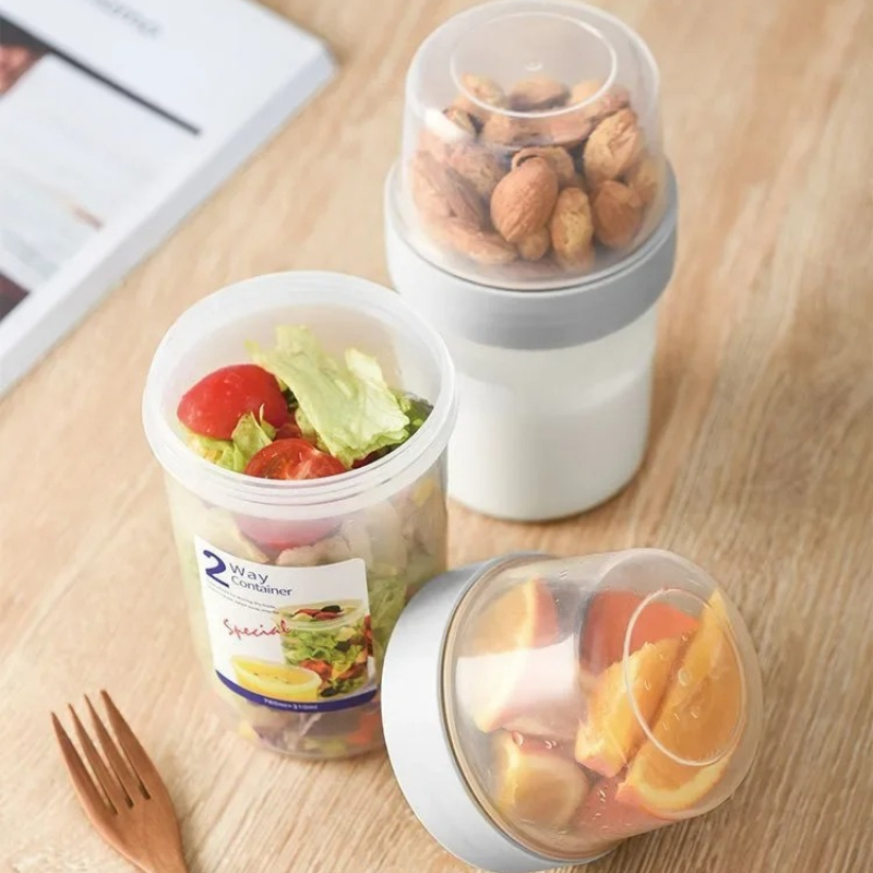 Meal Prep Oatmeal Jars - Frühstück Haferflocken Müsli Nuss Joghurt Salat