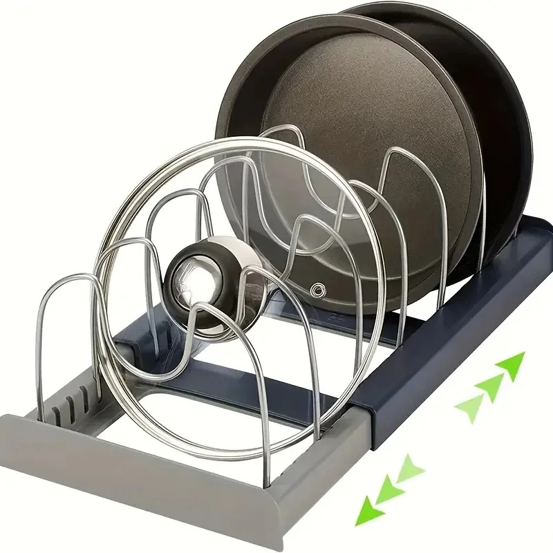 Meal Prep Organizer - Erweiterbares Aufbewahrungsregal aus Edelstahl, Küchenschrankhalter für