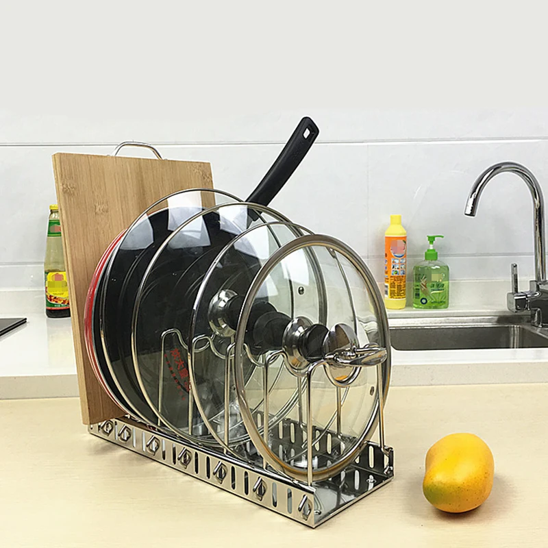 Meal Prep Organizer - 304 Edelstahl Einstellbare Rack Topf Deckel