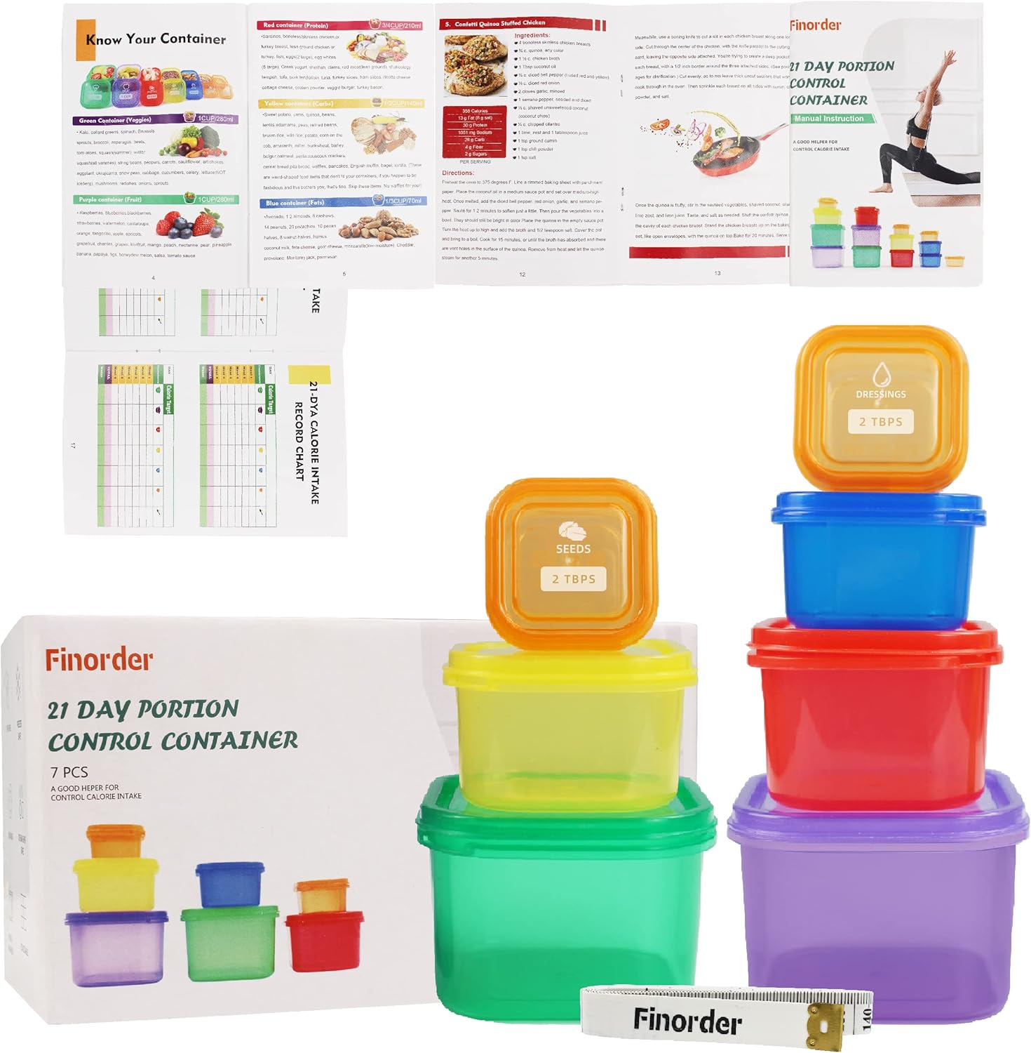 Meal Prep Day - 7-teiliges Container-Set zur Steuerung der 21-Tage-Portion,