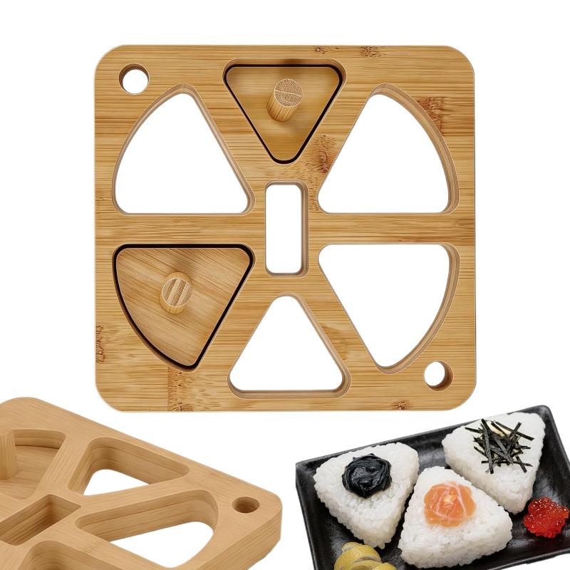 Meal Prep Japanese - Holz-Onigiri-Reisballform mit 5-6 Löchern, japanischer Musubi-Maker,