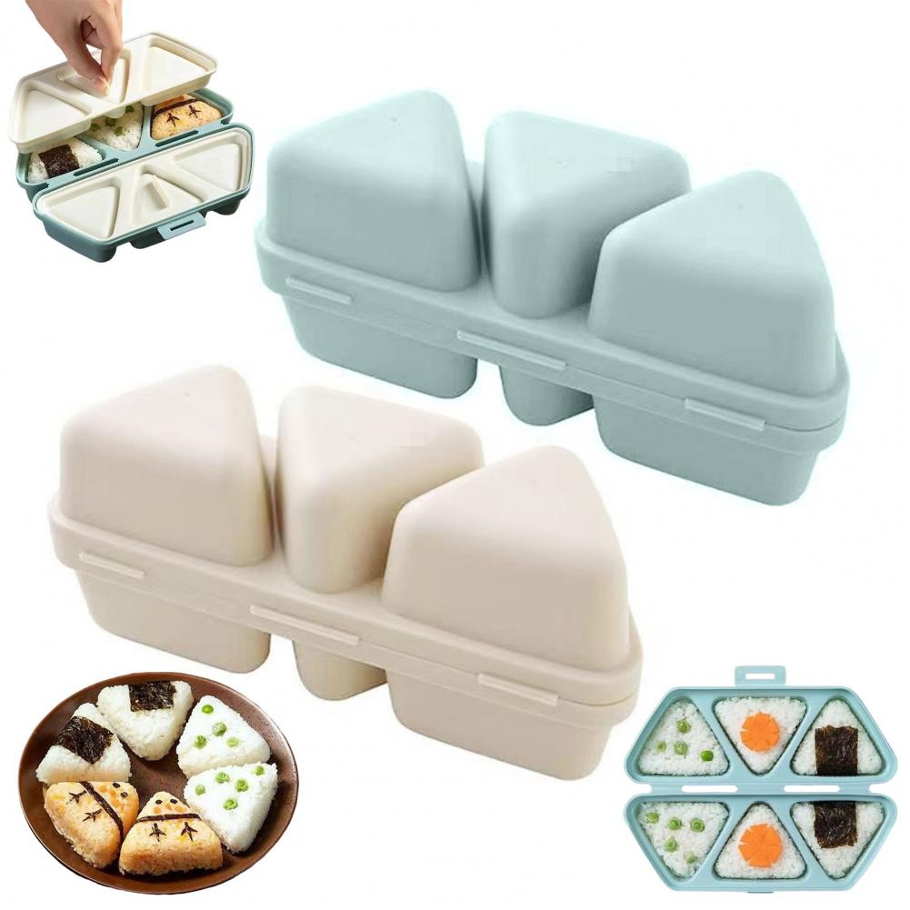 Meal Prep With Rice - 6-fach dreieckige Onigiri-Form, 2-in-1 Reisballen-Maker mit