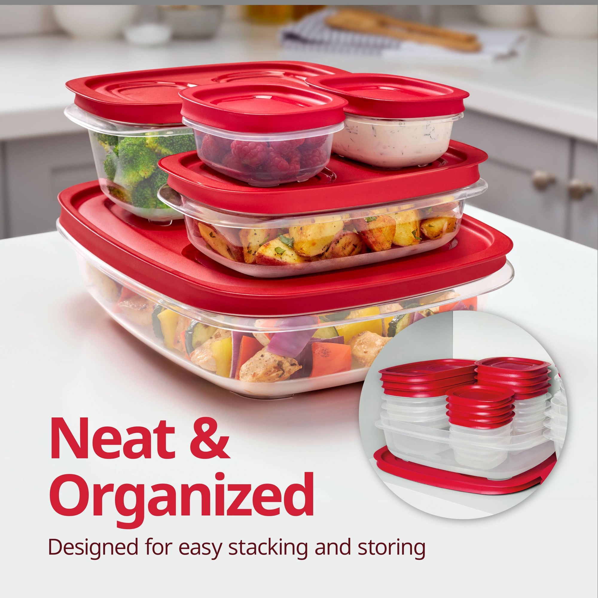 Roter rechteckiger Lebensmitte – Meal Prep Organizer Bewertung und Preis