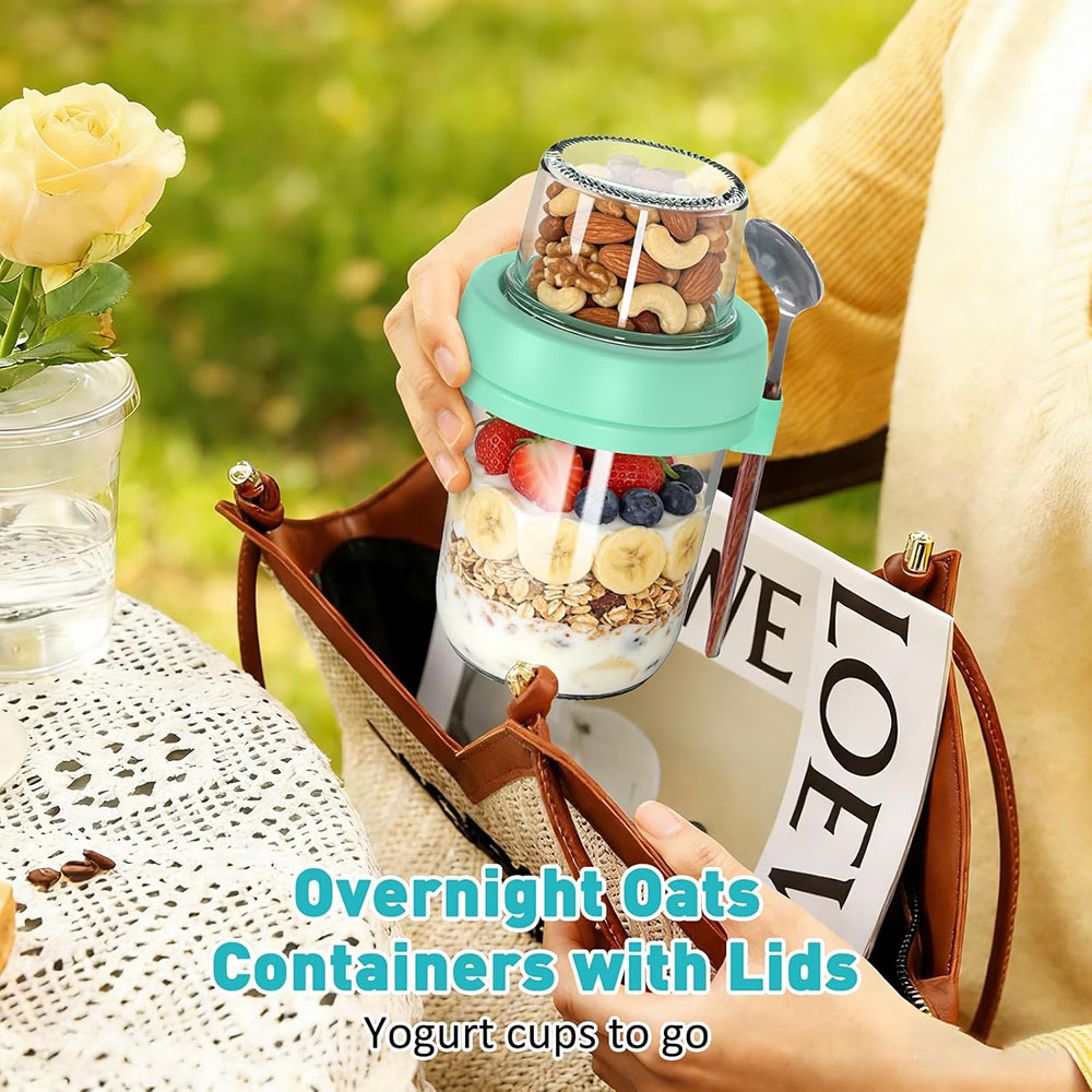 Overnight-Oats-Behälter mit De – Meal Prep Oatmeal Jars Bewertung und Preis
