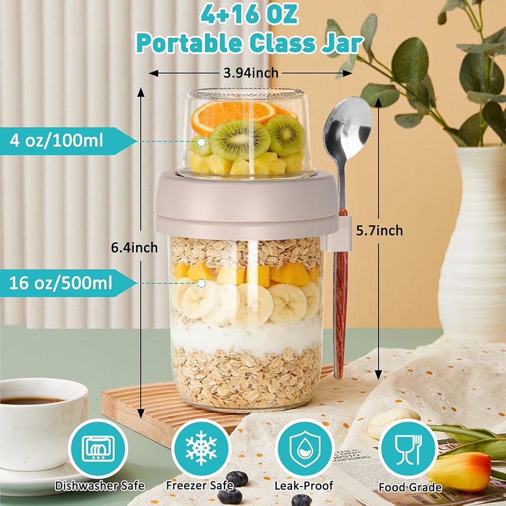 Overnight-Oats-Behälter mit De – Meal Prep Oatmeal Jars Bewertung und Preis