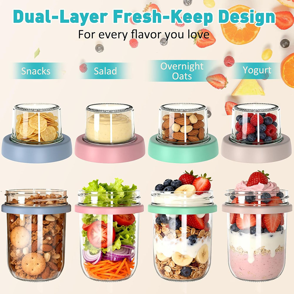 Overnight-Oats-Behälter mit De – Meal Prep Oatmeal Jars Bewertung und Preis